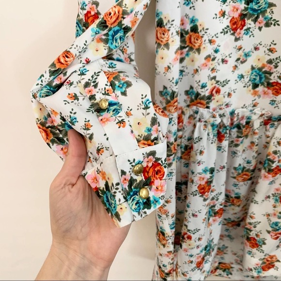 NWT PHILOSOPHY Floral High Low Peasant Dress - Picture 4 of 8